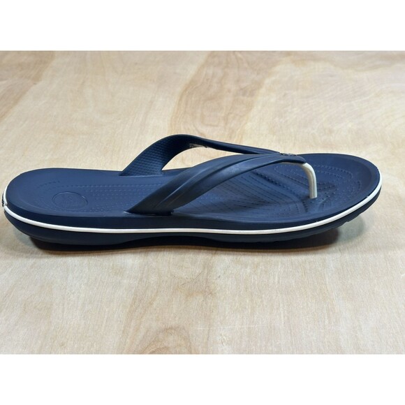 Crocs Crocband Flip Flops Sandals Mens 12 Navy Blue And White - Picture 10 of 10
